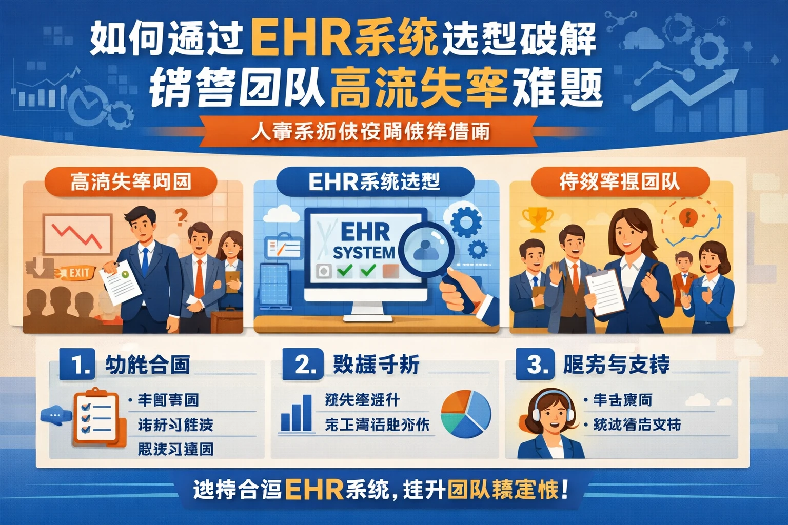 如何通过EHR系统选型破解销售团队高流失率难题 - 人事系统供应商选择指南