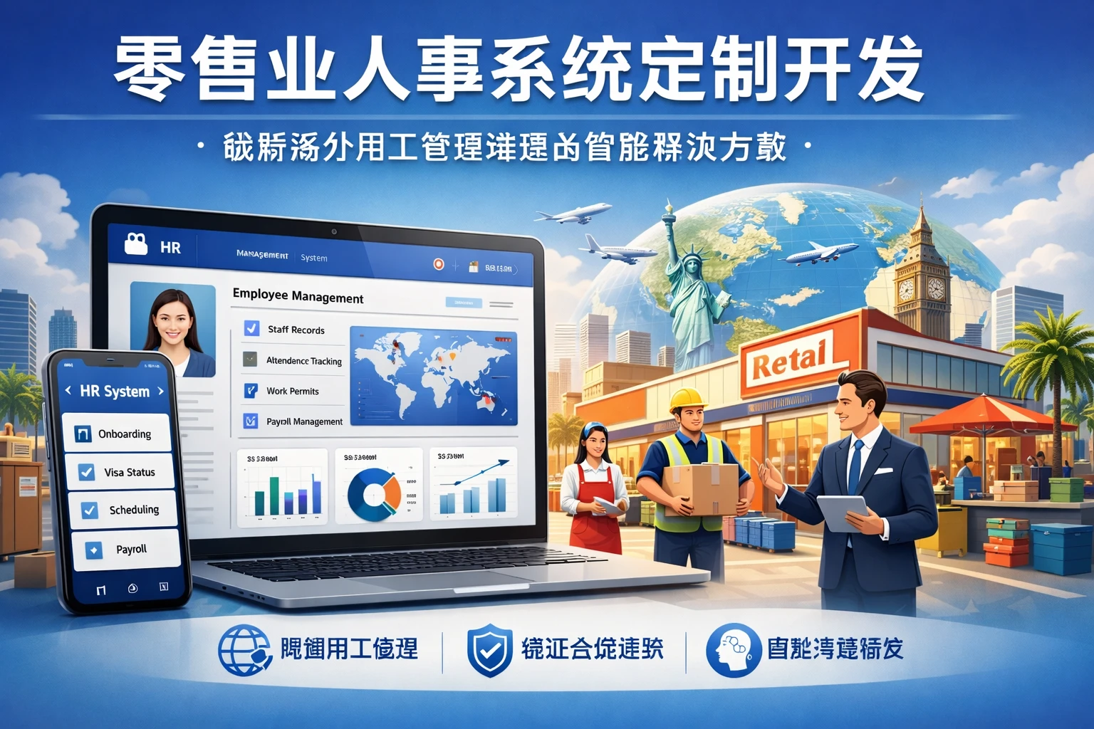 零售业人事系统定制开发:破解海外用工管理难题的智能解决方案