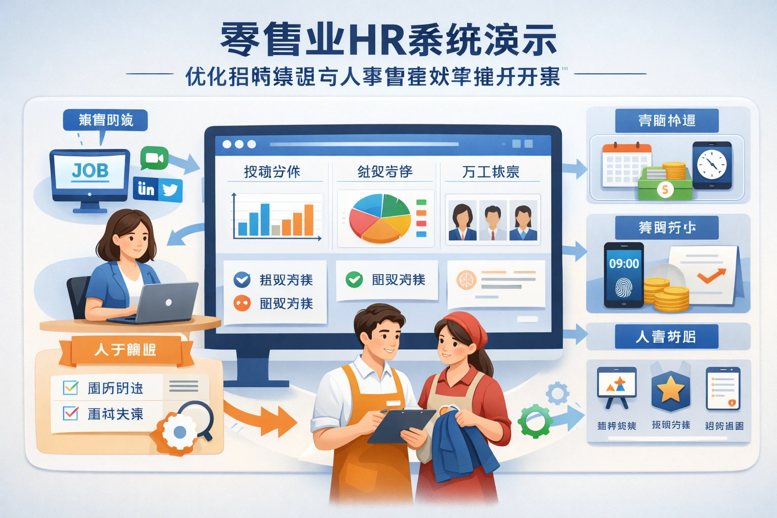 零售业HR系统演示：优化招聘渠道与人事管理效率提升方案