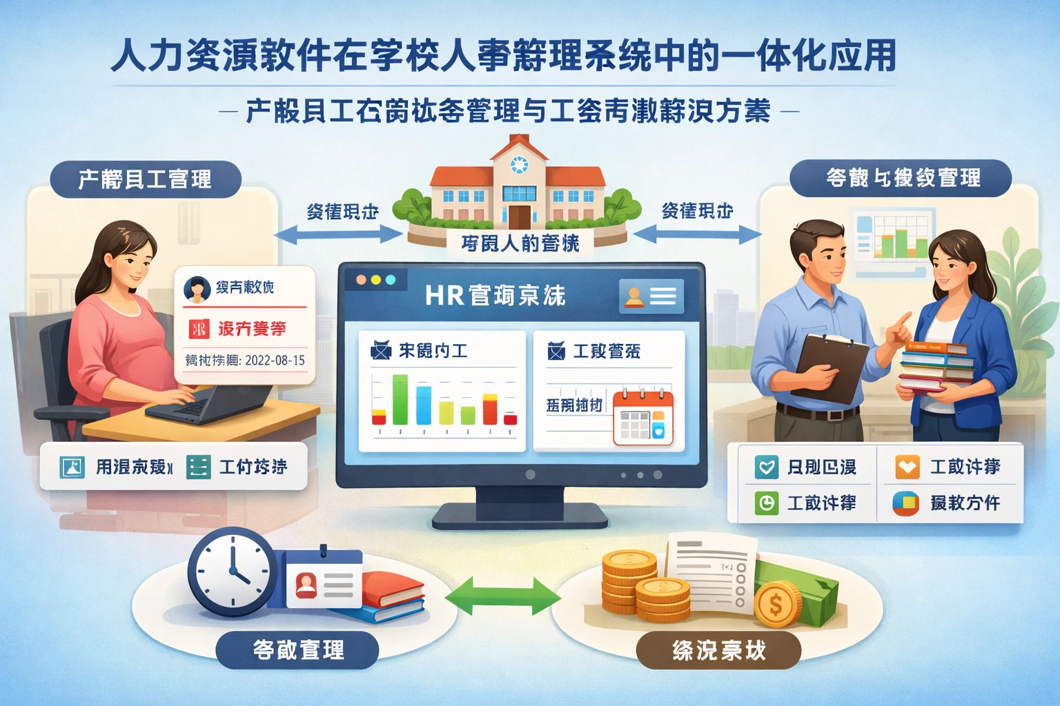 人力资源软件在学校人事管理系统中的一体化应用：产假员工在岗状态管理与工资考勤解决方案