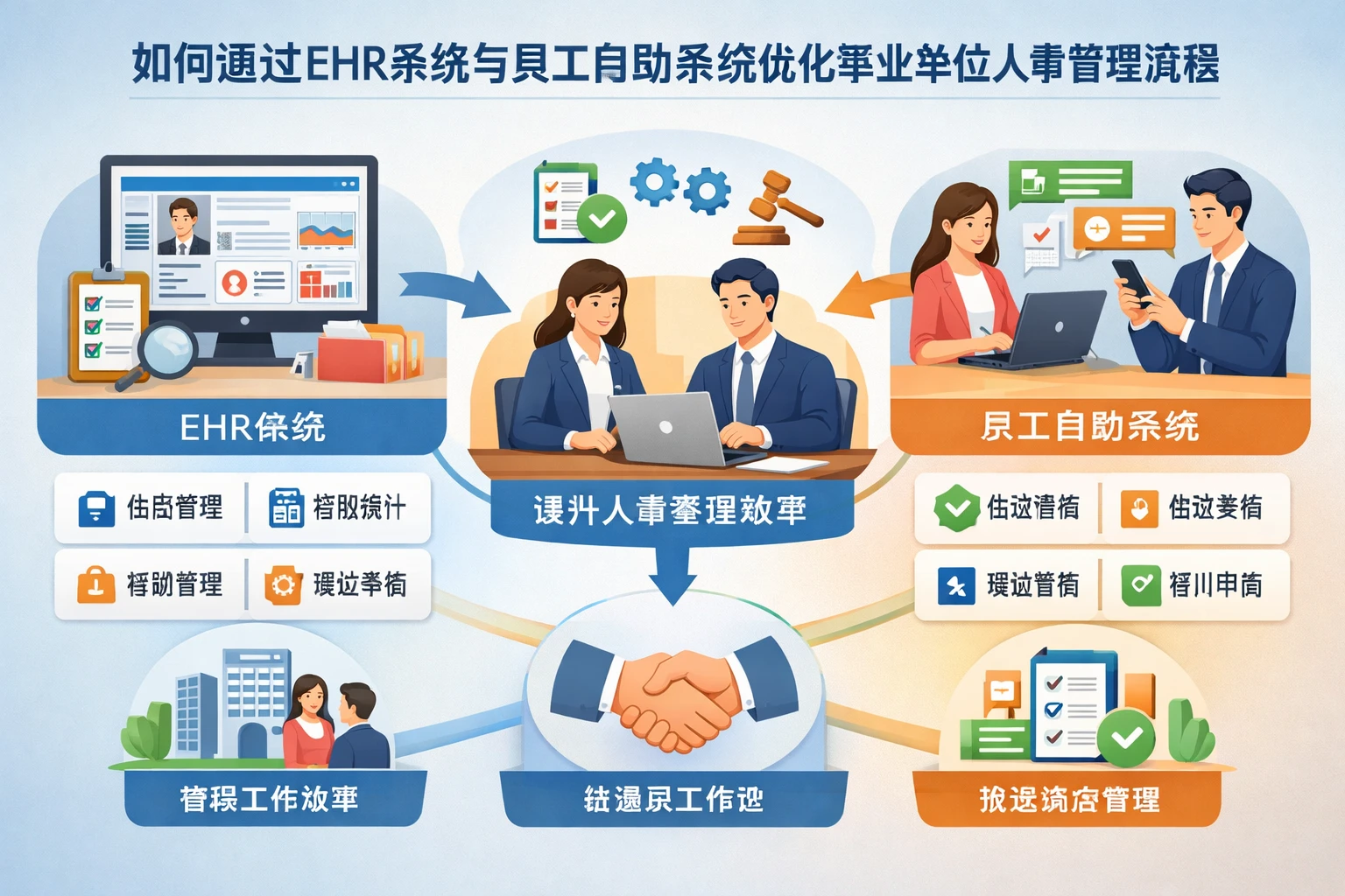 如何通过EHR系统与员工自助系统优化事业单位人事管理流程