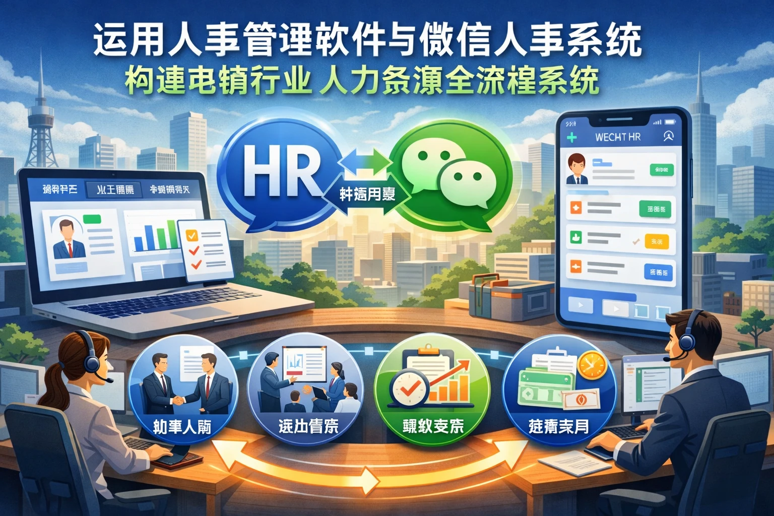 运用人事管理软件与微信人事系统构建电销行业人力资源全流程系统