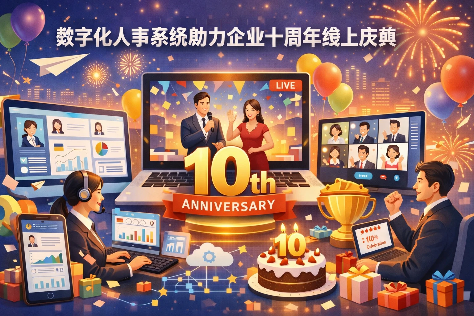 数字化人事系统如何助力企业十周年线上庆典活动