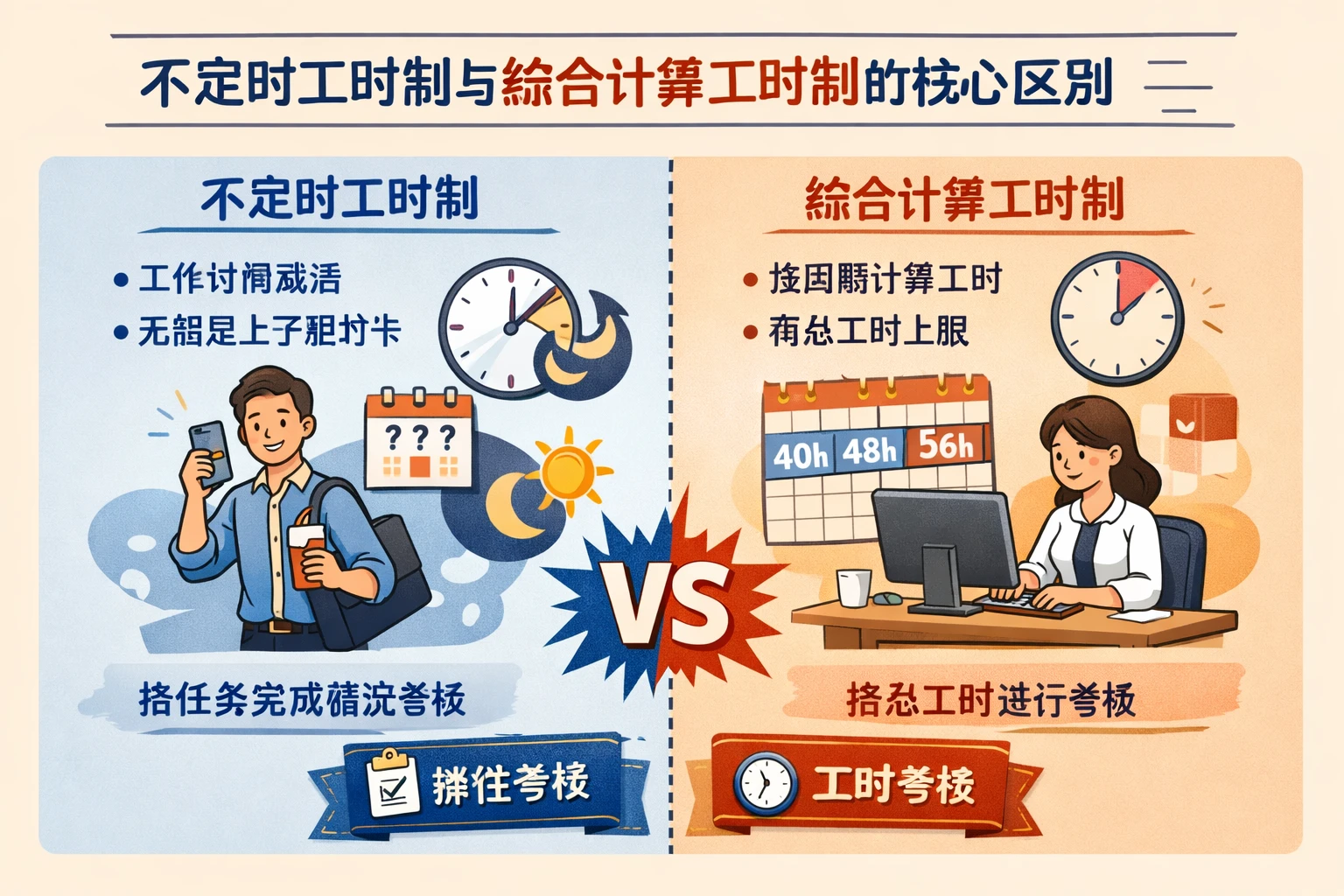 不定时工时制与综合计算工时制的核心区别