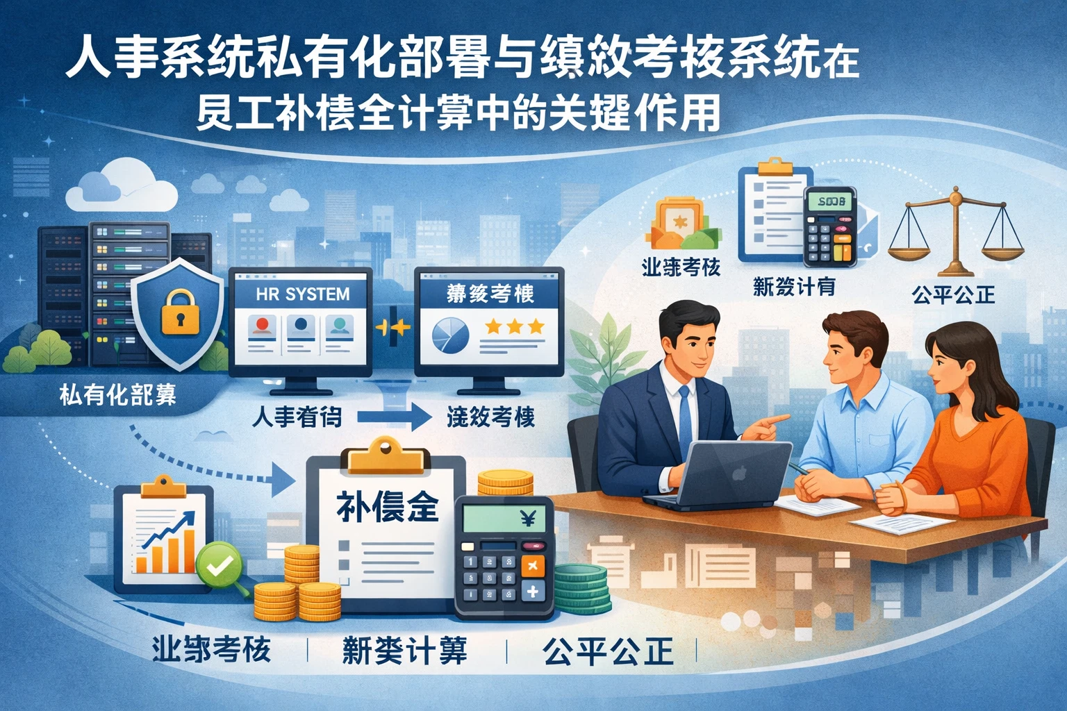 人事系统私有化部署与绩效考核系统在员工补偿金计算中的关键作用