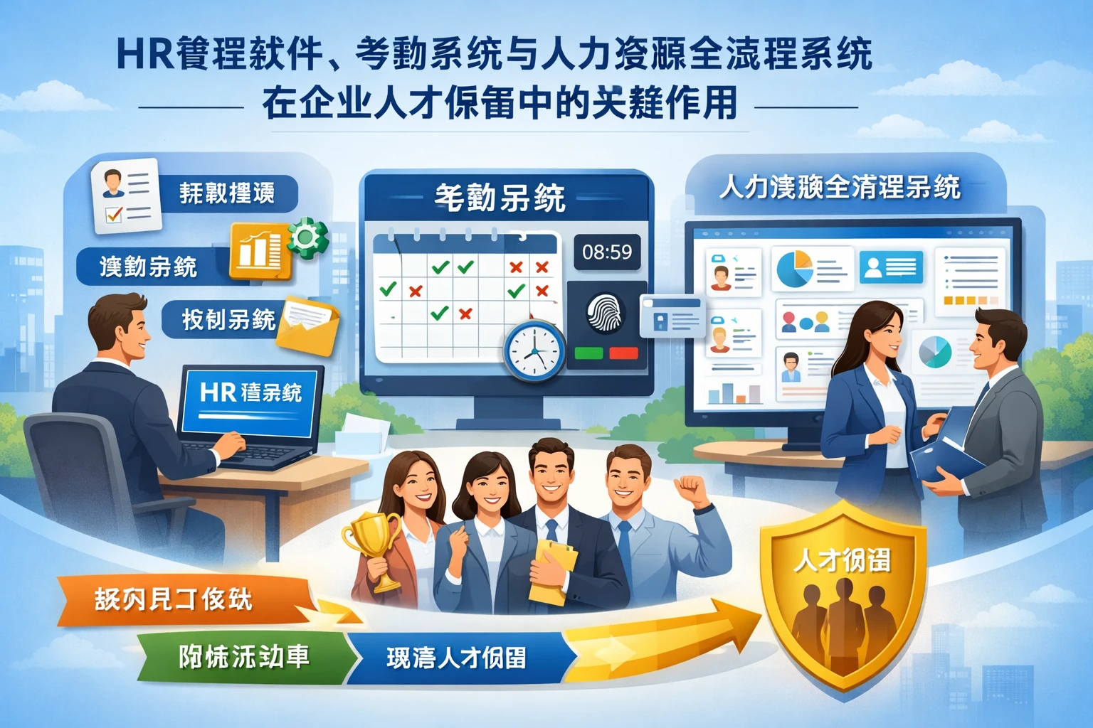 HR管理软件、考勤系统与人力资源全流程系统在企业人才保留中的关键作用