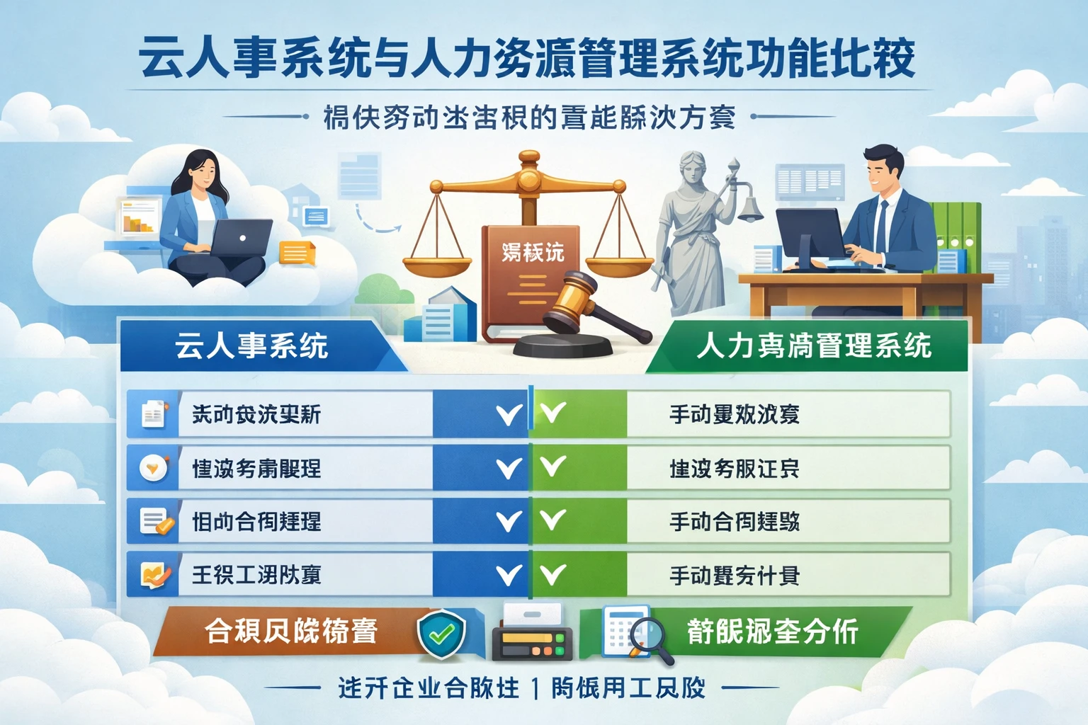 云人事系统与人力资源管理系统功能比较：确保劳动法合规的智能解决方案