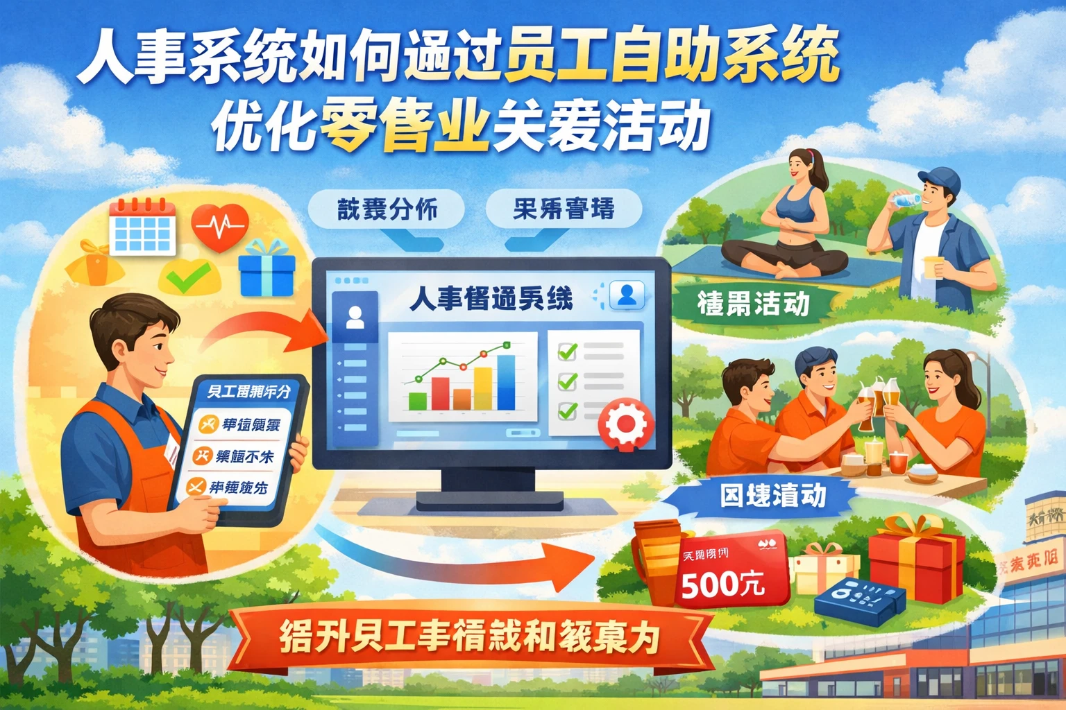 人事系统如何通过员工自助系统优化零售业关爱活动