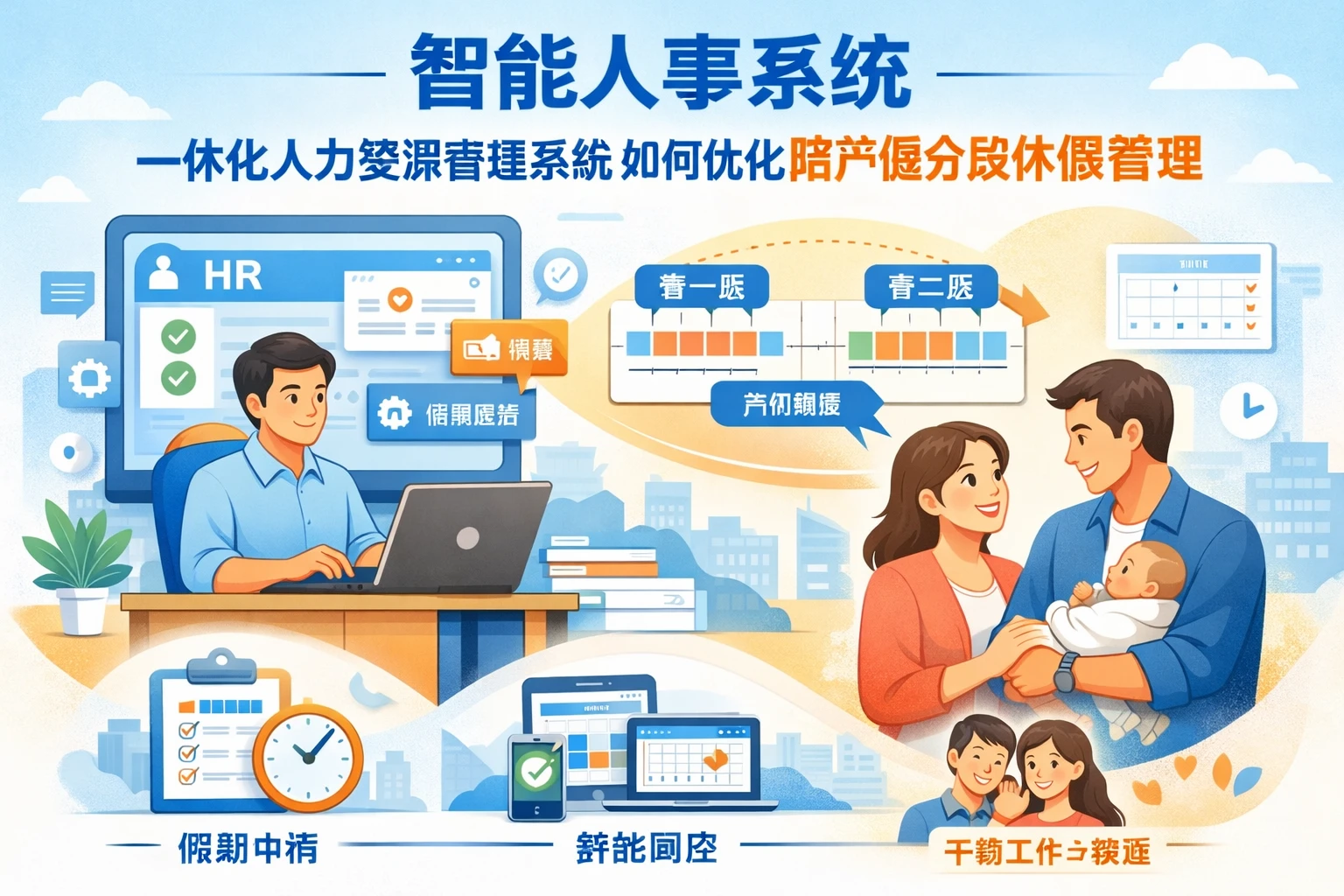 智能人事系统：一体化人力资源管理系统如何优化陪产假分段休假管理