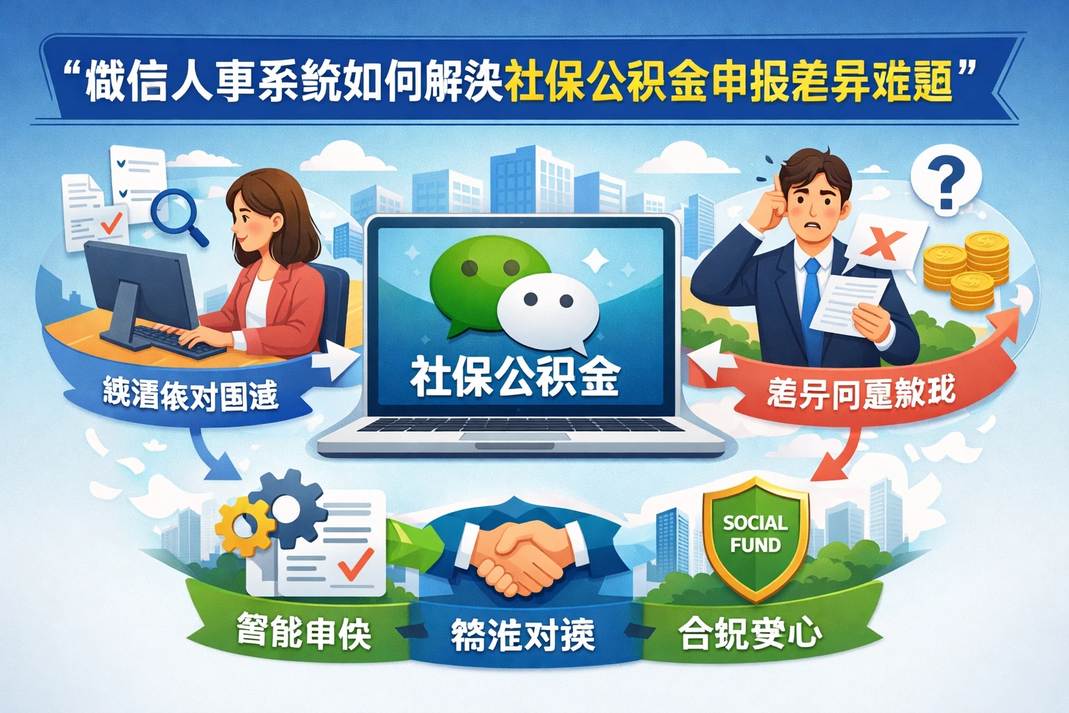 微信人事系统如何解决社保公积金申报差异难题