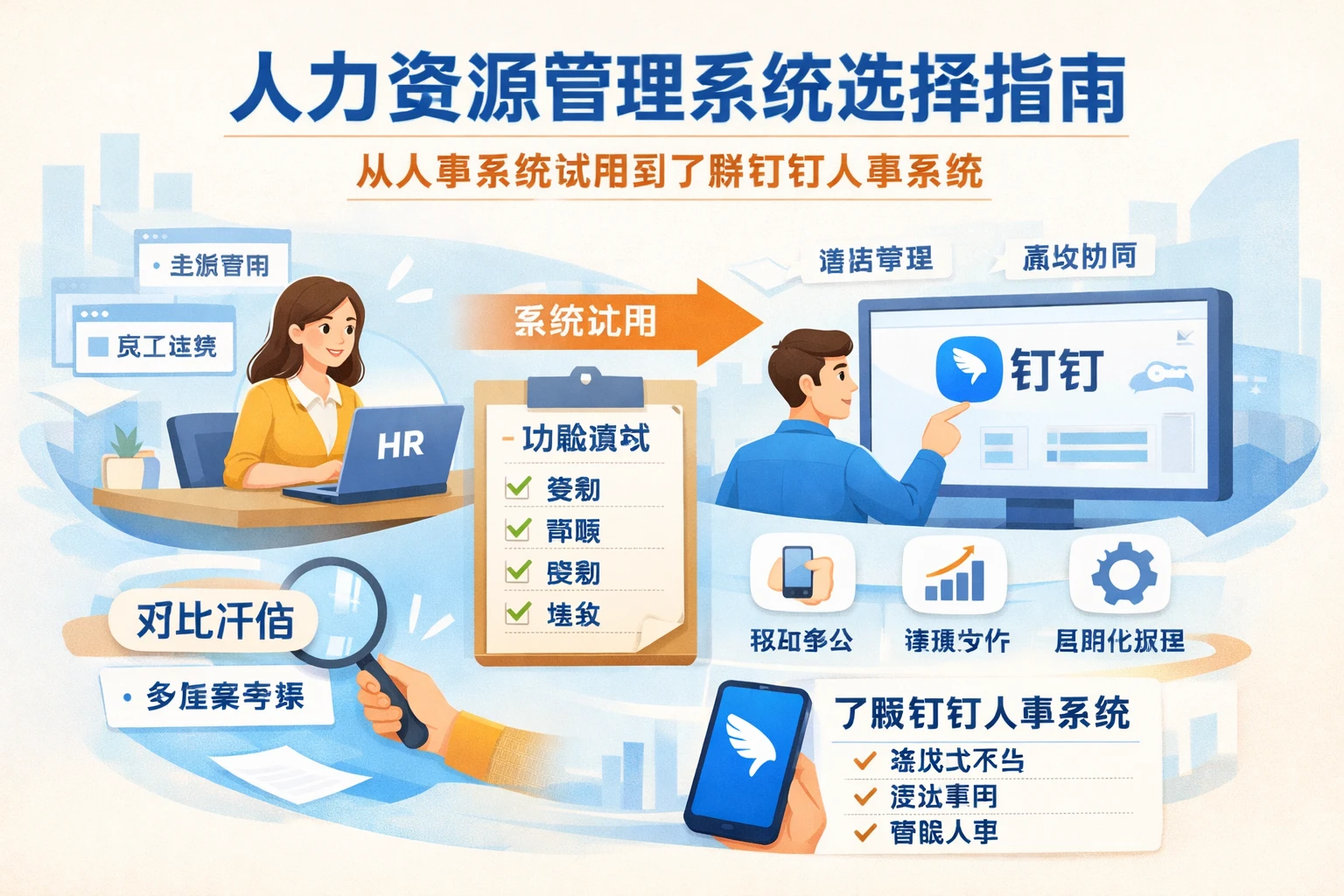 人力资源管理系统选择指南：从人事系统试用到了解钉钉人事系统