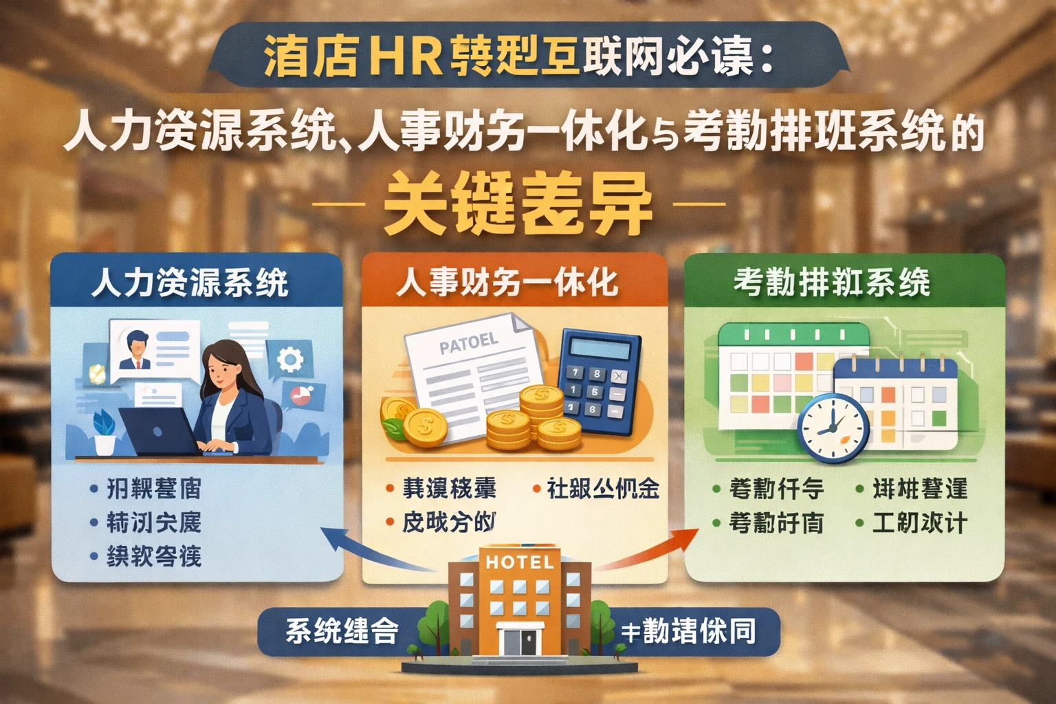 酒店HR转型互联网必读：人力资源系统、人事财务一体化与考勤排班系统的关键差异