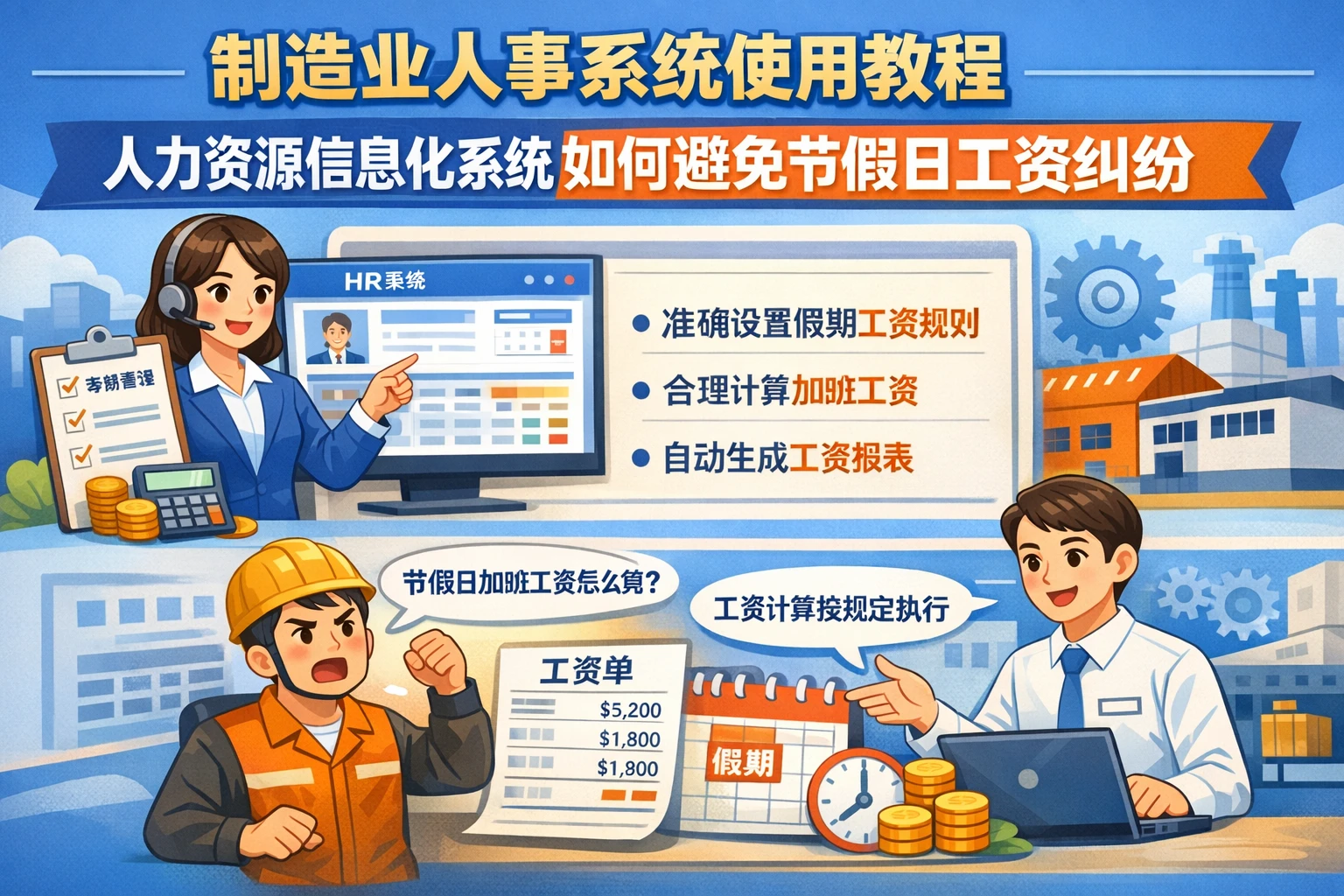制造业人事系统使用教程：人力资源信息化系统如何避免节假日工资纠纷