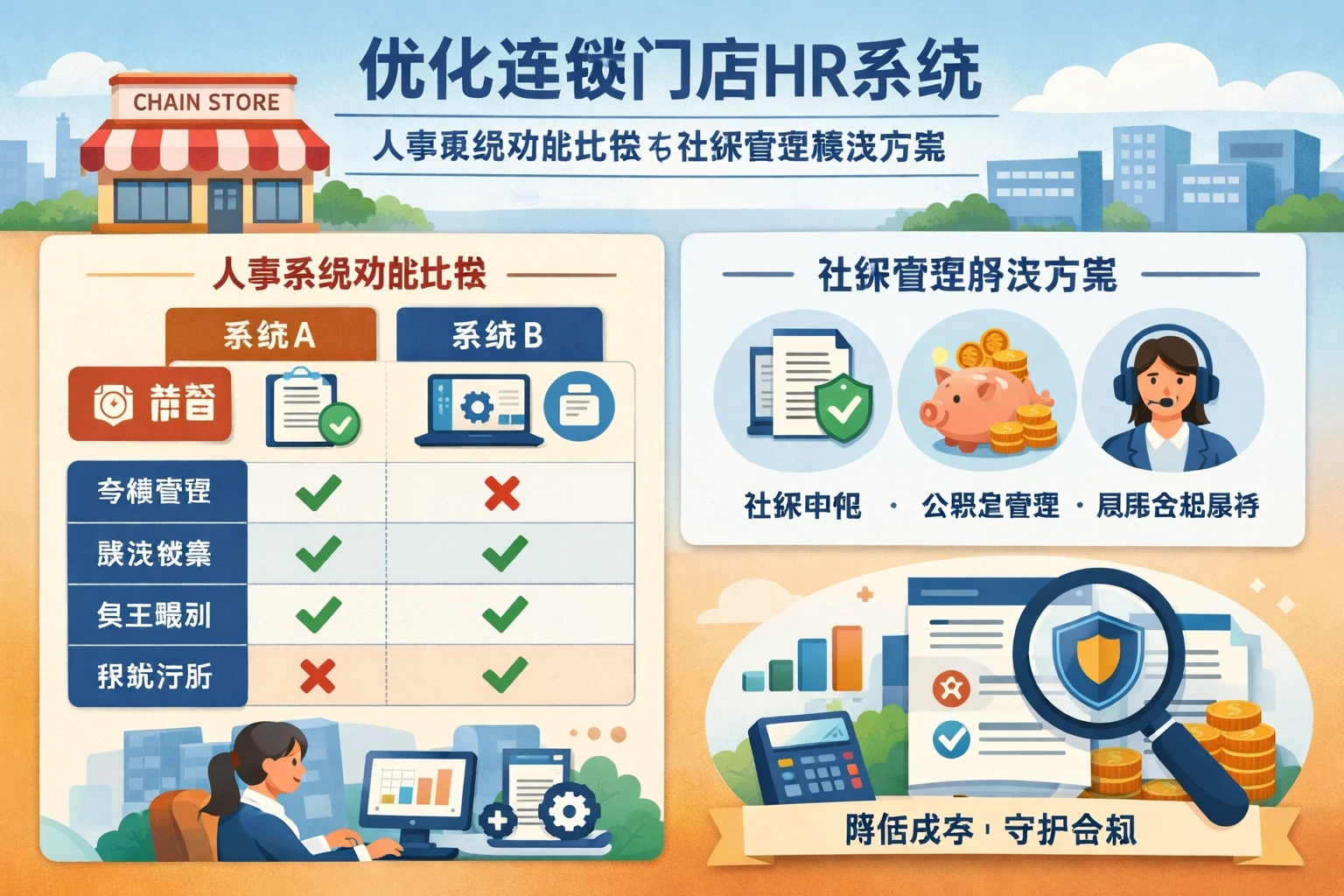 优化连锁门店HR系统：人事系统功能比较与社保管理解决方案