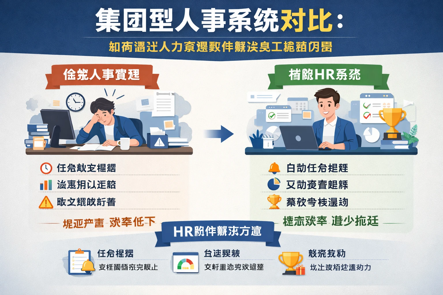 集团型人事系统对比：如何通过人力资源软件解决员工拖延问题