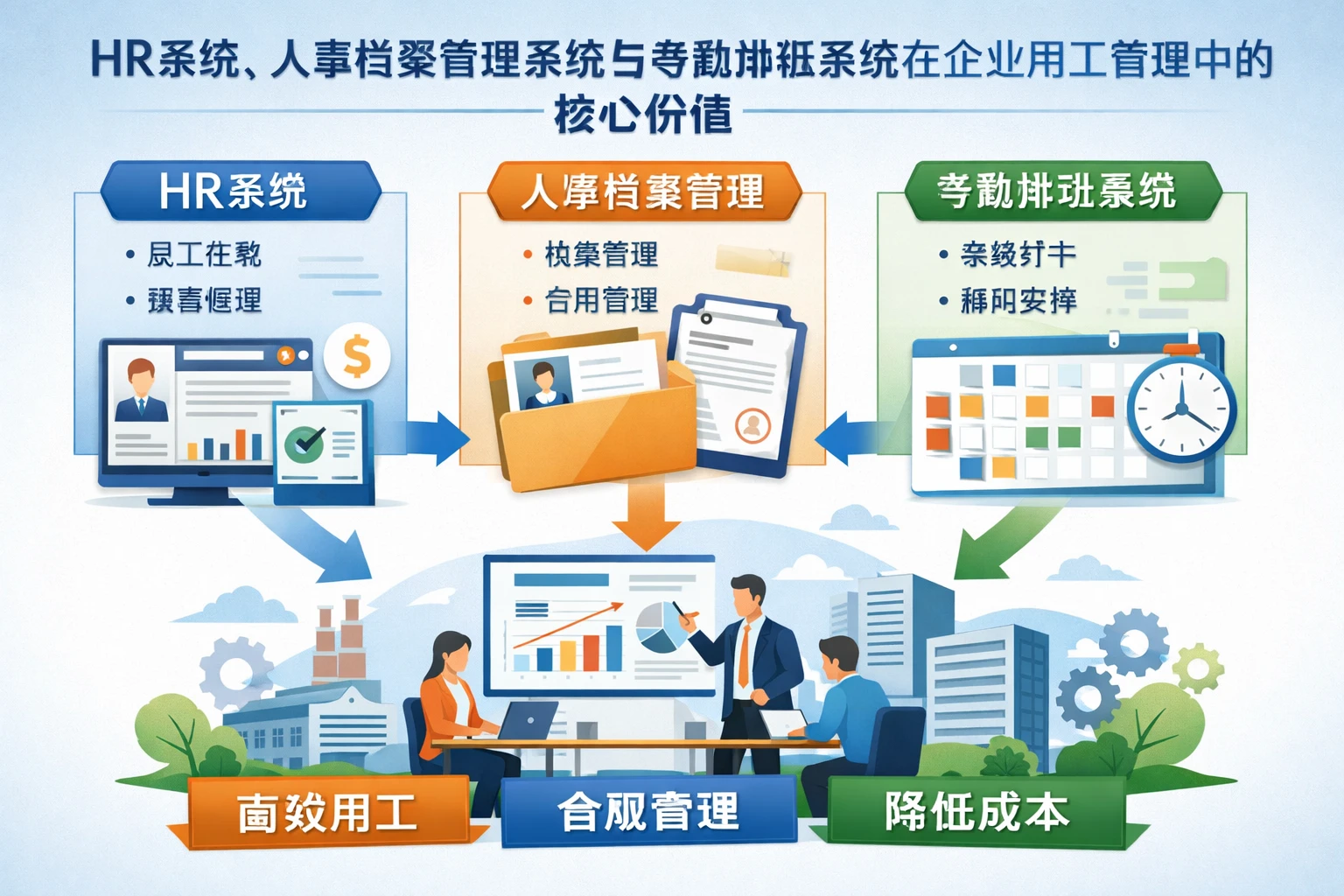 HR系统、人事档案管理系统与考勤排班系统在企业用工管理中的核心价值