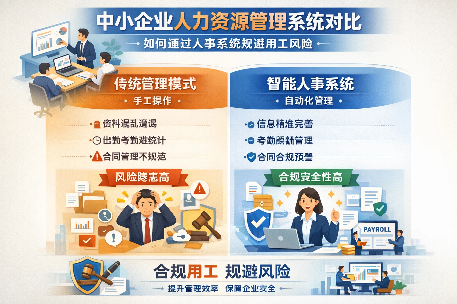 中小企业人力资源管理系统对比:如何通过人事系统规避用工风险