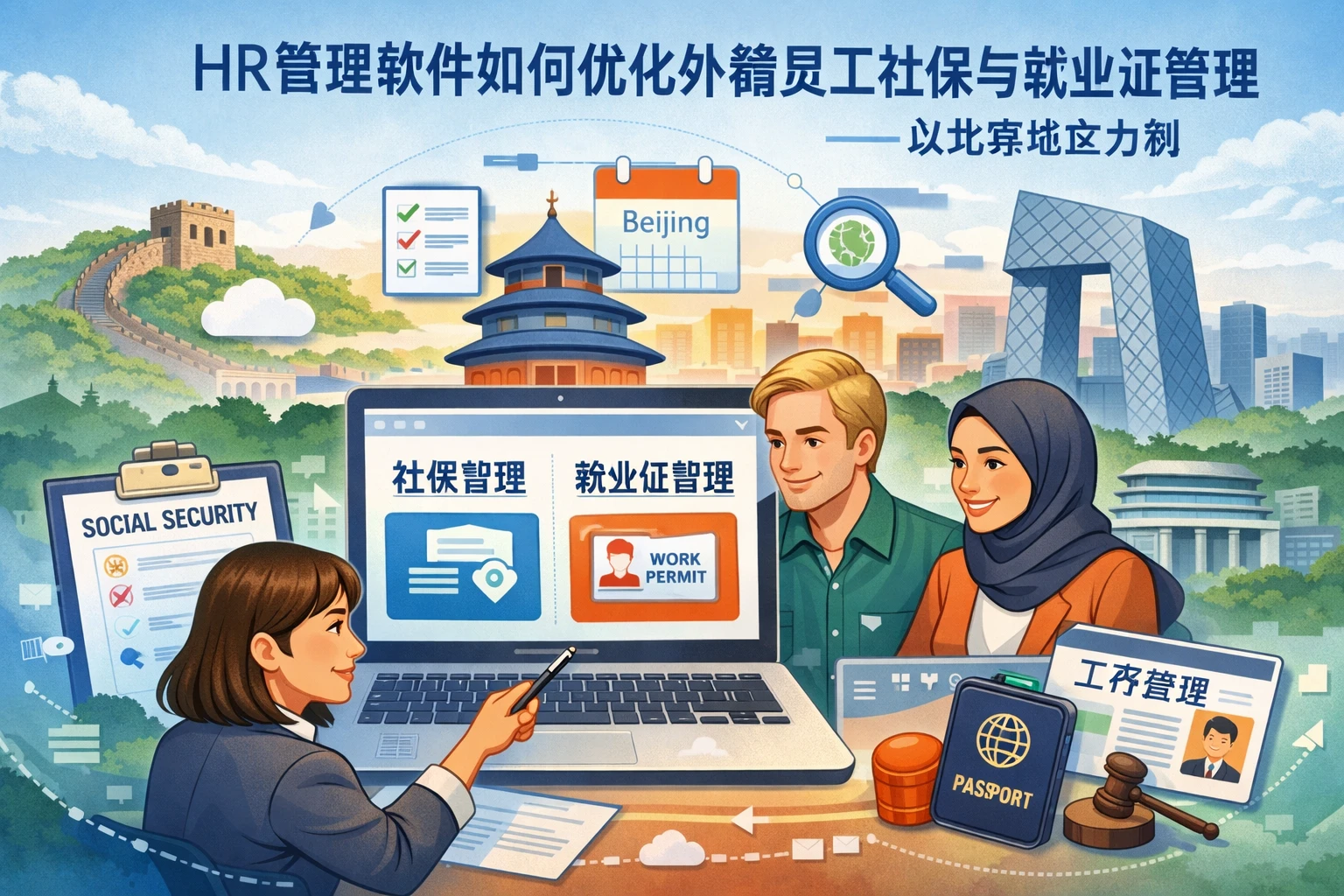 HR管理软件如何优化外籍员工社保与就业证管理——以北京地区为例
