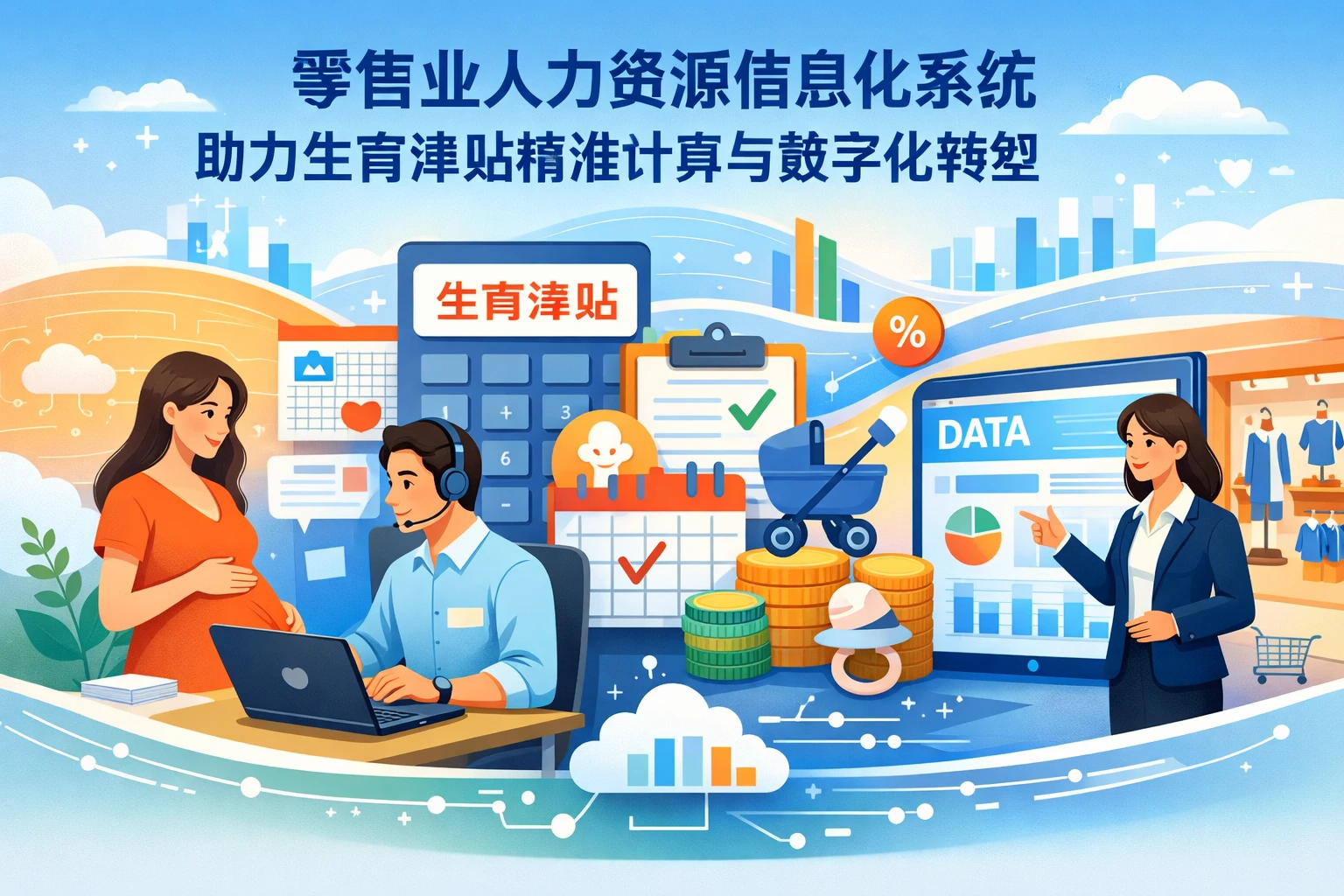 零售业人力资源信息化系统助力生育津贴精准计算与数字化转型