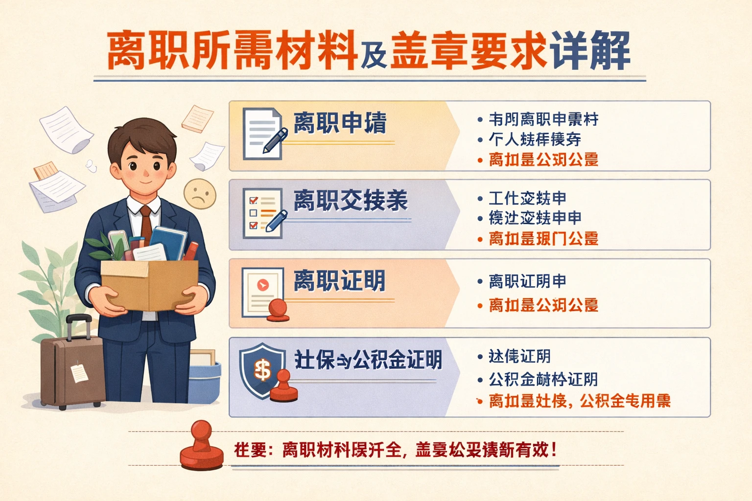 离职所需材料及盖章要求详解
