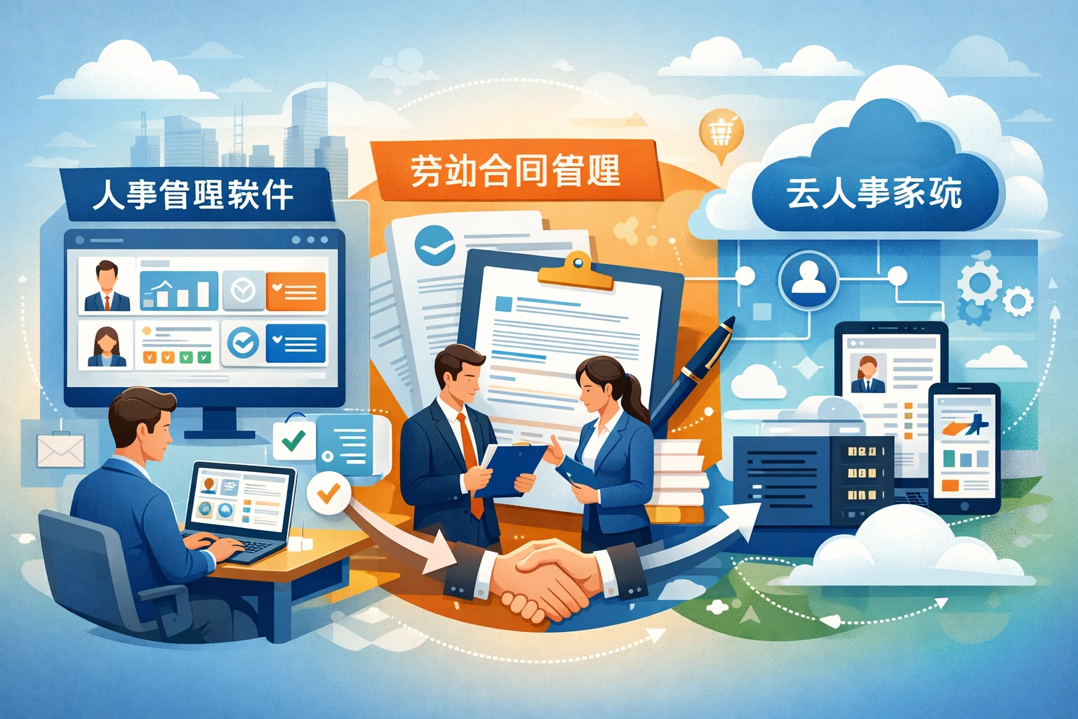 优化企业人力资源效能：人事管理软件、劳动合同管理系统与云人事系统的整合应用