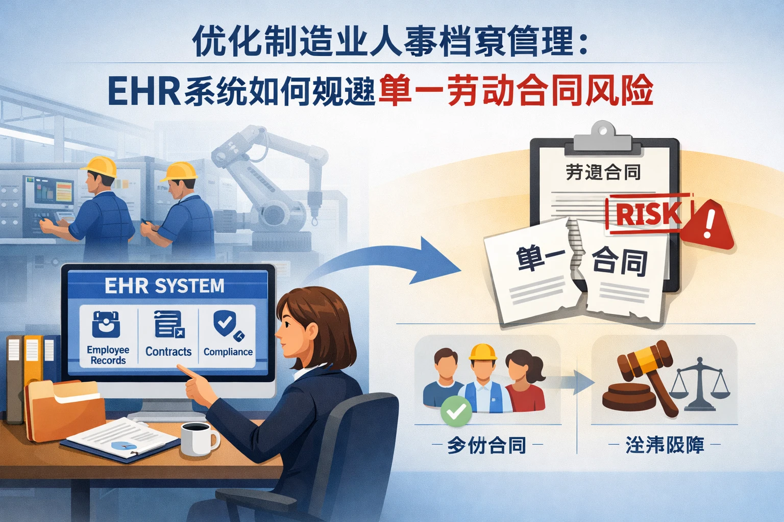 优化制造业人事档案管理：EHR系统如何规避单一劳动合同风险