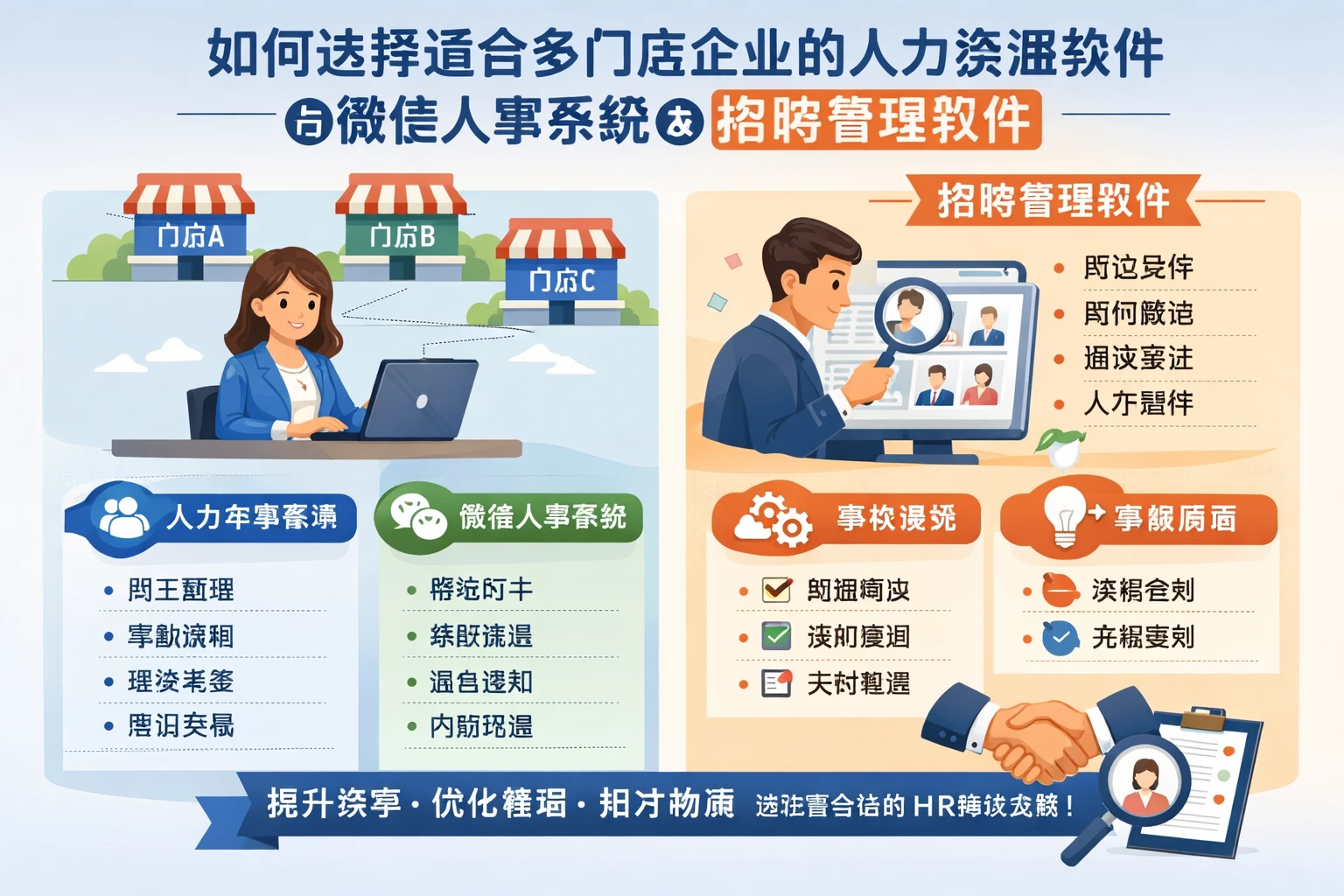 如何选择适合多门店企业的人力资源软件与微信人事系统及招聘管理软件