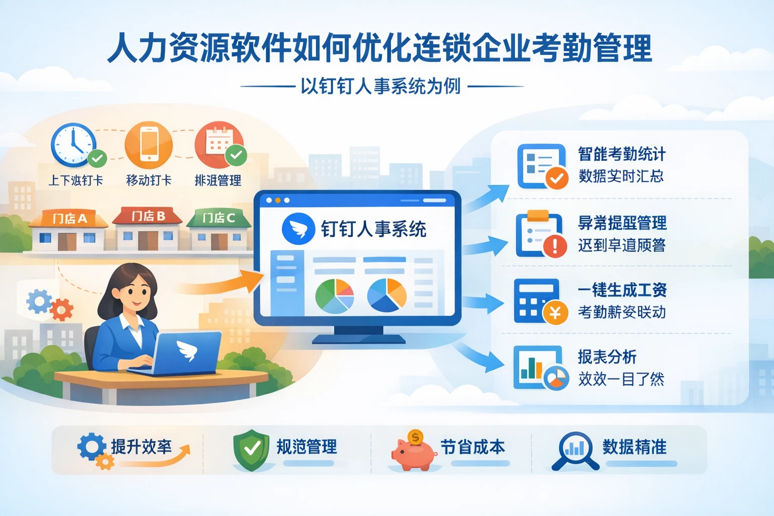 人力资源软件如何优化连锁企业考勤管理——以钉钉人事系统为例