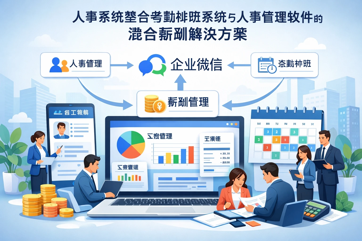 企业微信人事系统整合考勤排班系统与人事管理软件的混合薪酬解决方案