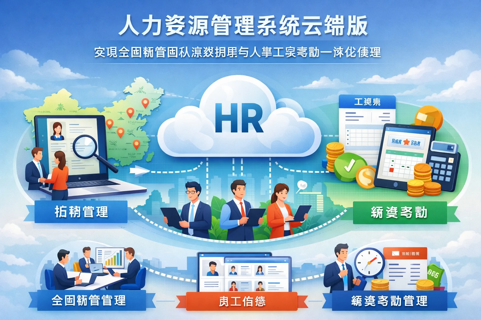 人力资源管理系统云端版：实现全国销售团队高效招聘与人事工资考勤一体化管理