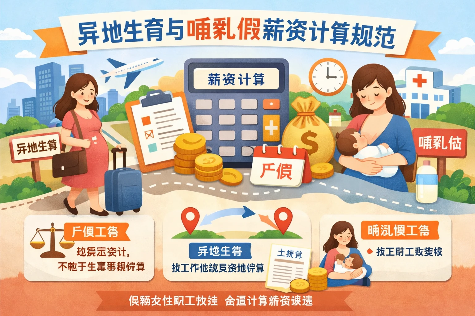 异地生育与哺乳假薪资计算规范