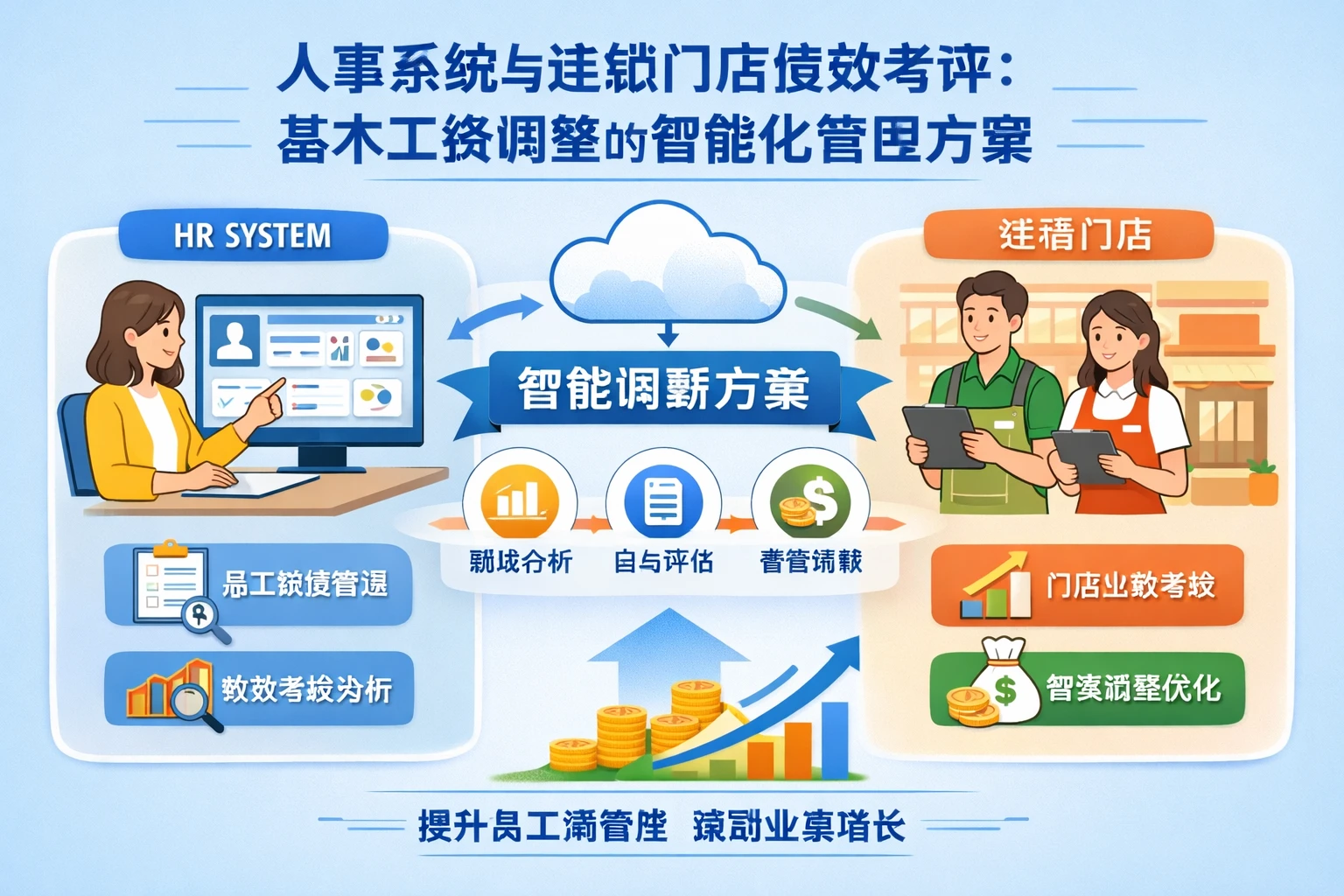 人事系统与连锁门店绩效考评：基本工资调整的智能化管理方案