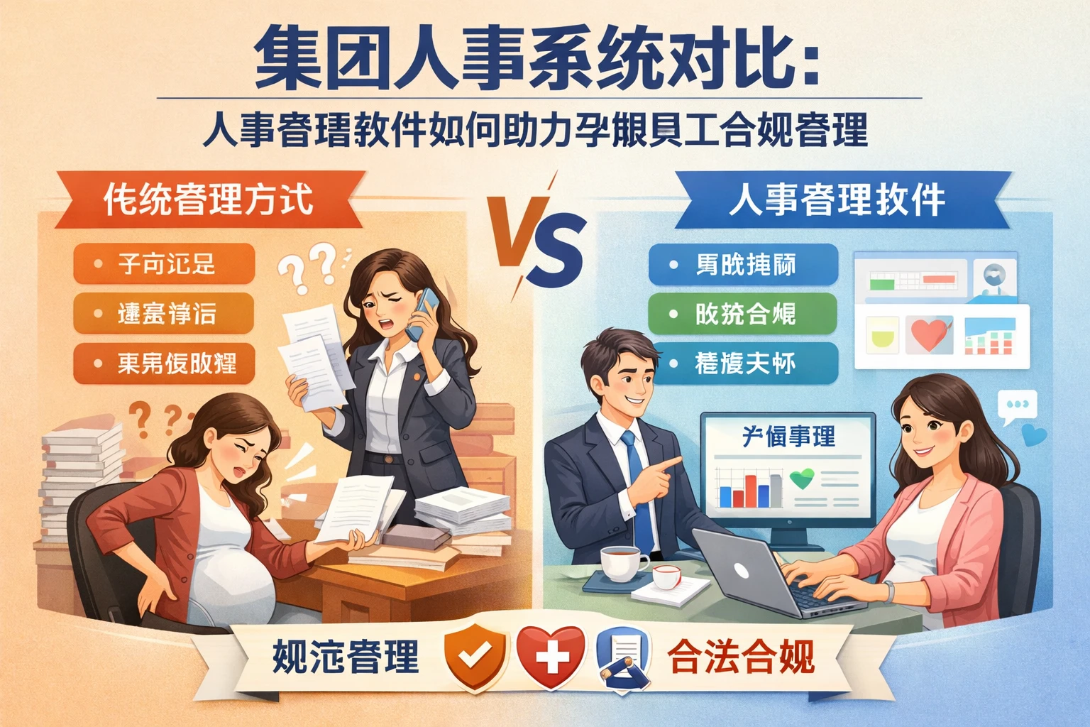 集团人事系统对比：人事管理软件如何助力孕期员工合规管理