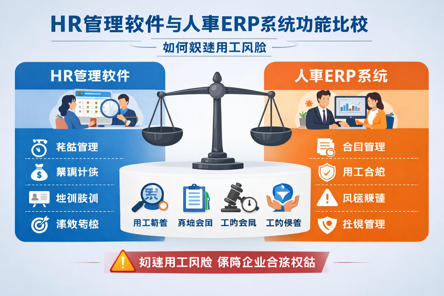 HR管理软件与人事ERP系统功能比较：如何规避用工风险