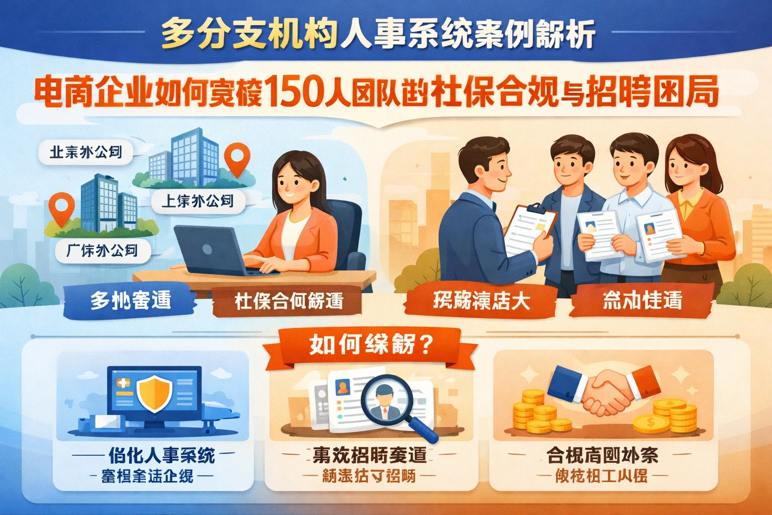 多分支机构人事系统案例解析：电商企业如何突破150人团队的社保合规与招聘困局