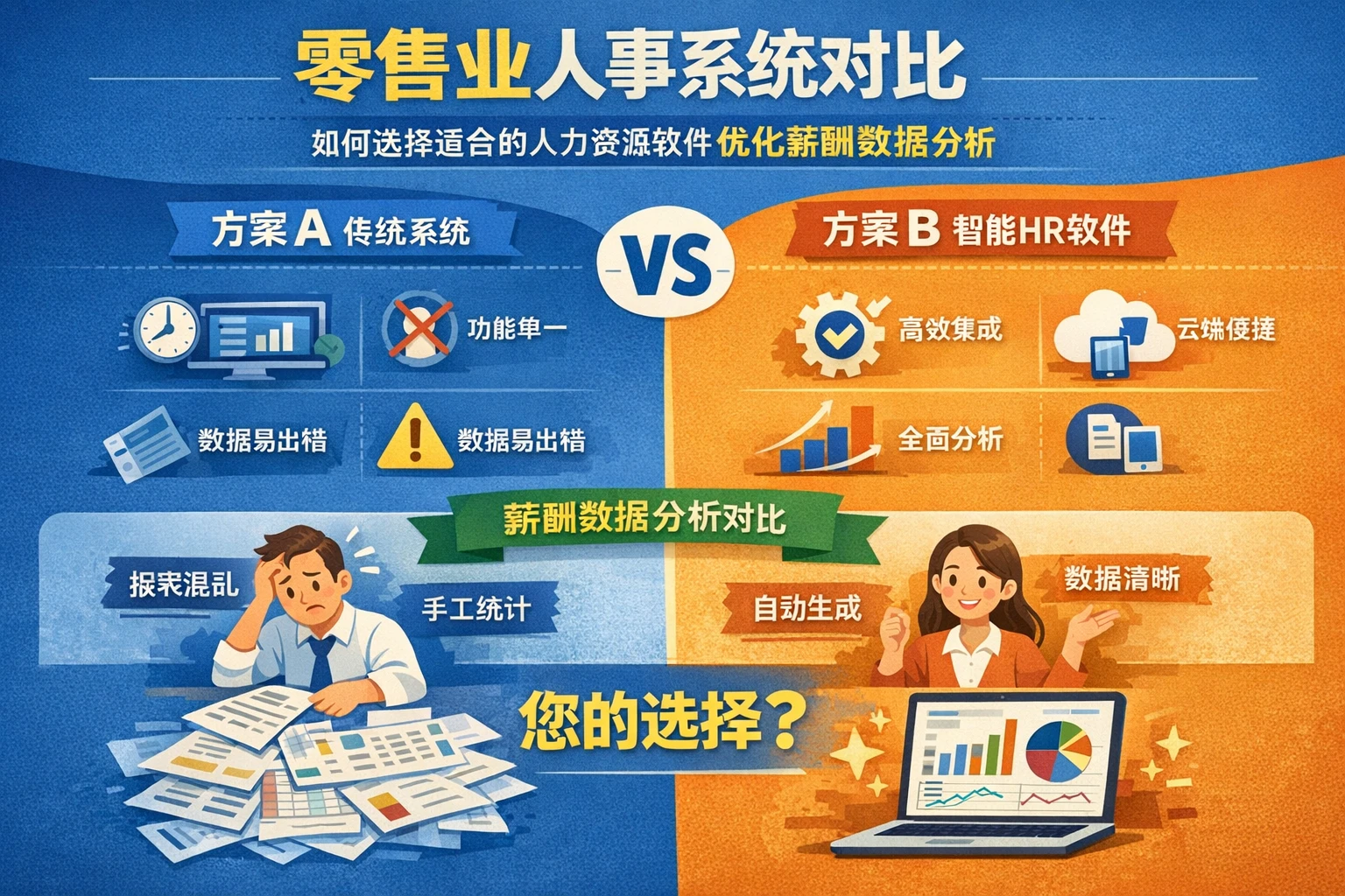 零售业人事系统对比：如何选择适合的人力资源软件优化薪酬数据分析
