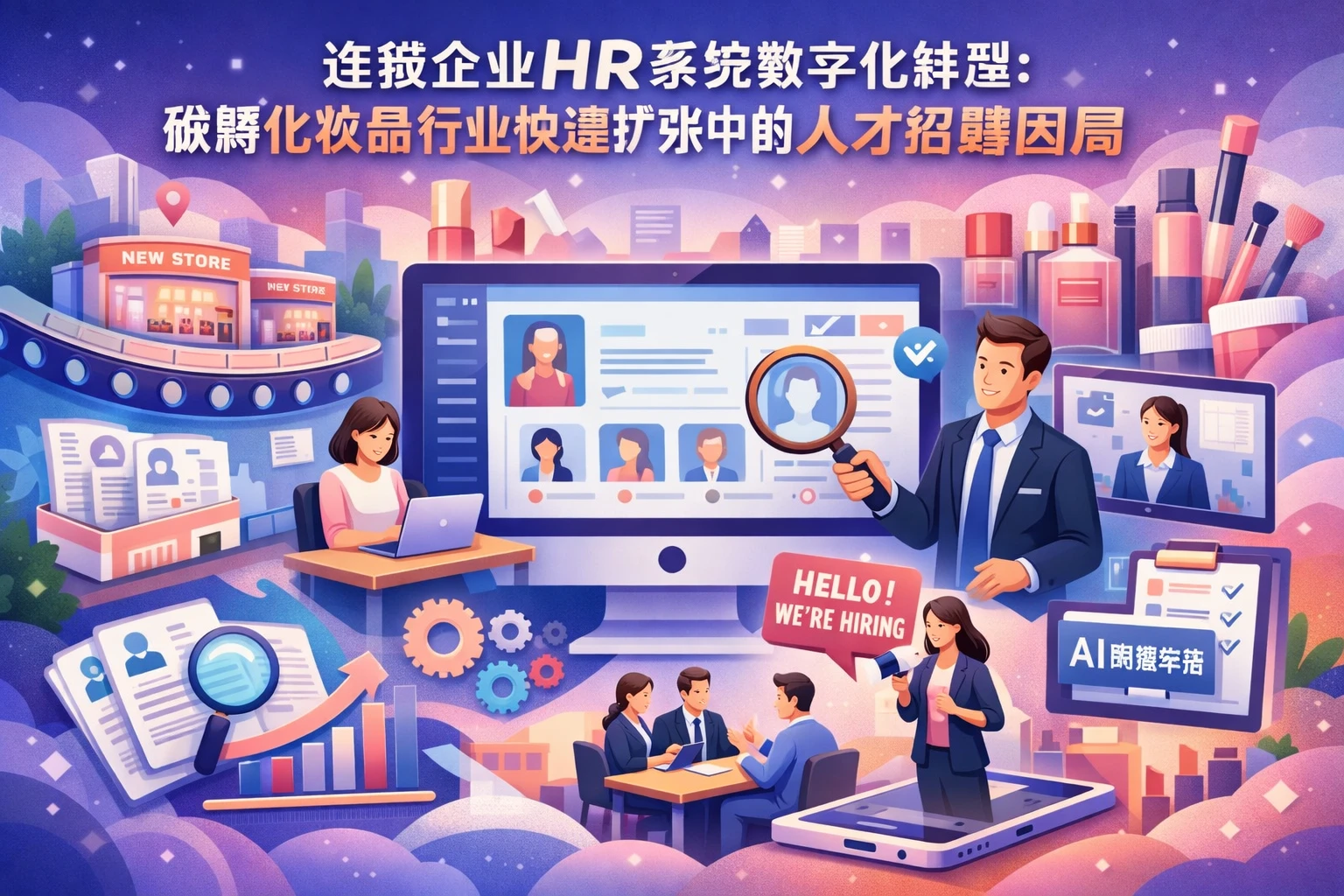 连锁企业HR系统数字化转型：破解化妆品行业快速扩张中的人才招聘困局