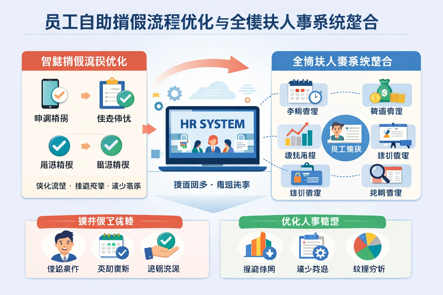 HR系统中员工自助销假流程优化与全模块人事系统整合