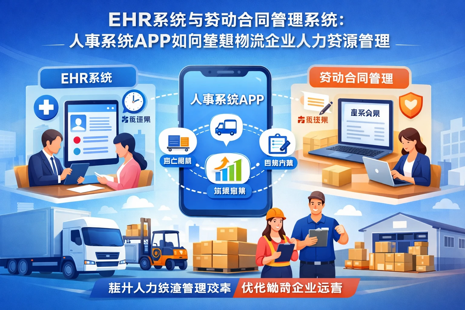 EHR系统与劳动合同管理系统：人事系统APP如何重塑物流企业人力资源管理