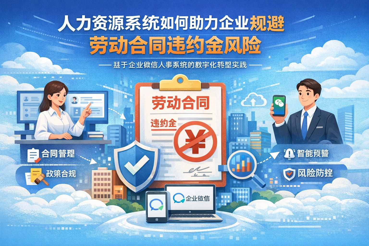 人力资源系统如何助力企业规避劳动合同违约金风险——基于企业微信人事系统的数字化转型实践