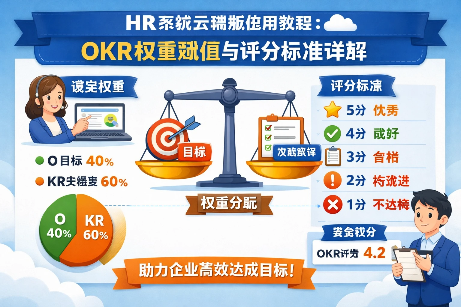 HR系统云端版使用教程:OKR权重赋值与评分标准详解