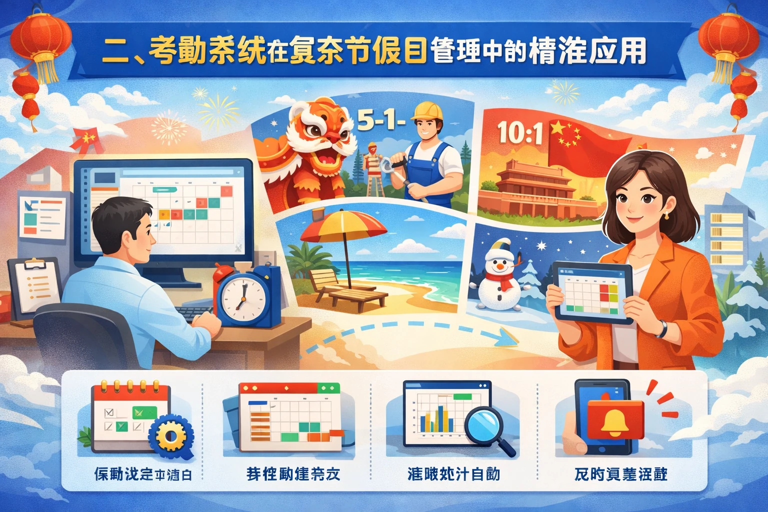 二、考勤系统在复杂节假日管理中的精准应用