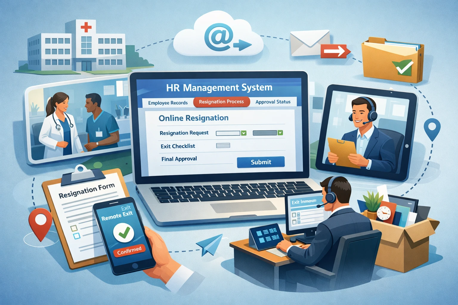 HR管理软件在医院人事系统中的远程离职解决方案