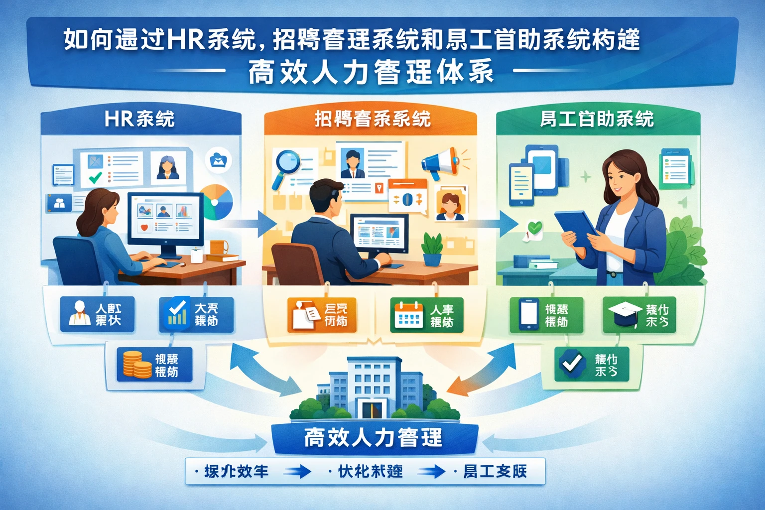 如何通过HR系统、招聘管理系统和员工自助系统构建高效人力管理体系
