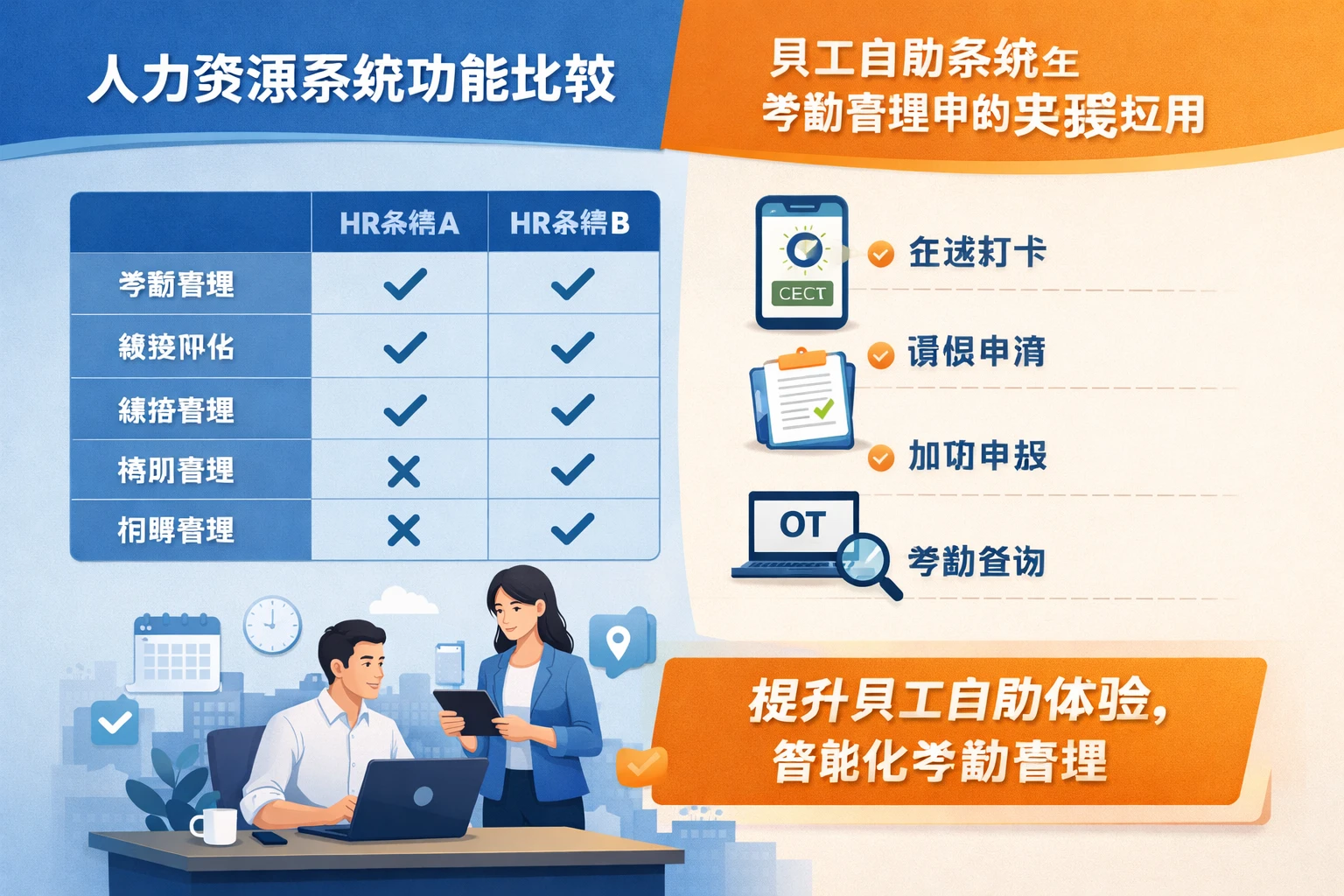 人力资源系统功能比较与员工自助系统在考勤管理中的实践应用