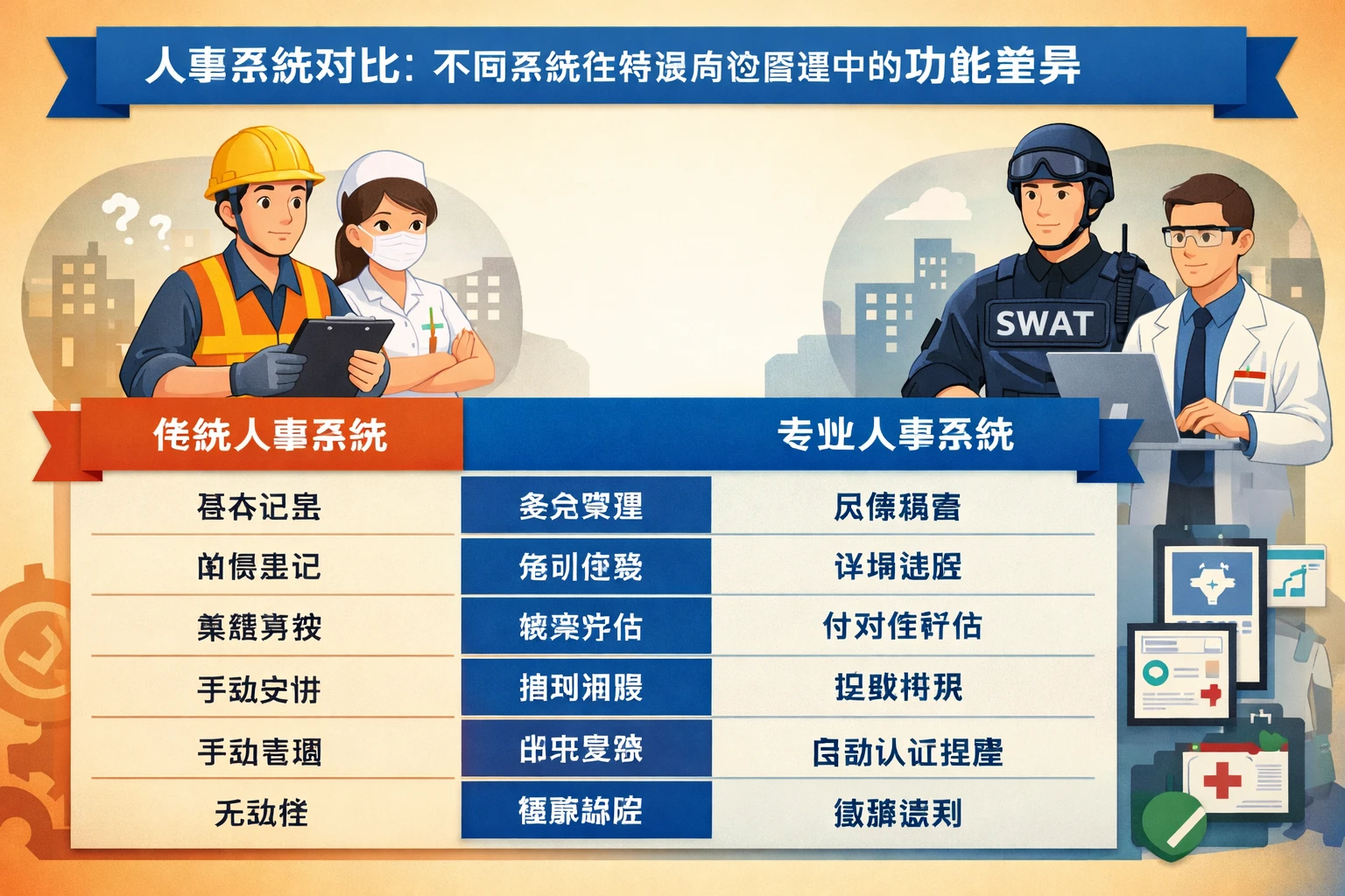 人事系统对比：不同系统在特殊岗位管理中的功能差异