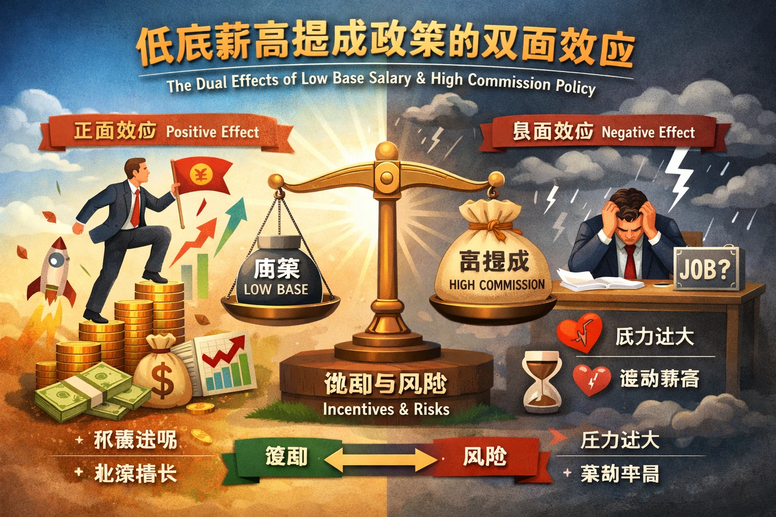 低底薪高提成政策的双面效应