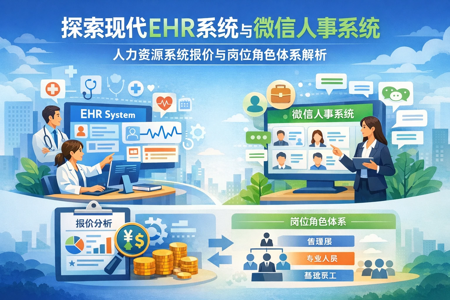 探索现代EHR系统与微信人事系统：人力资源系统报价与岗位角色体系解析