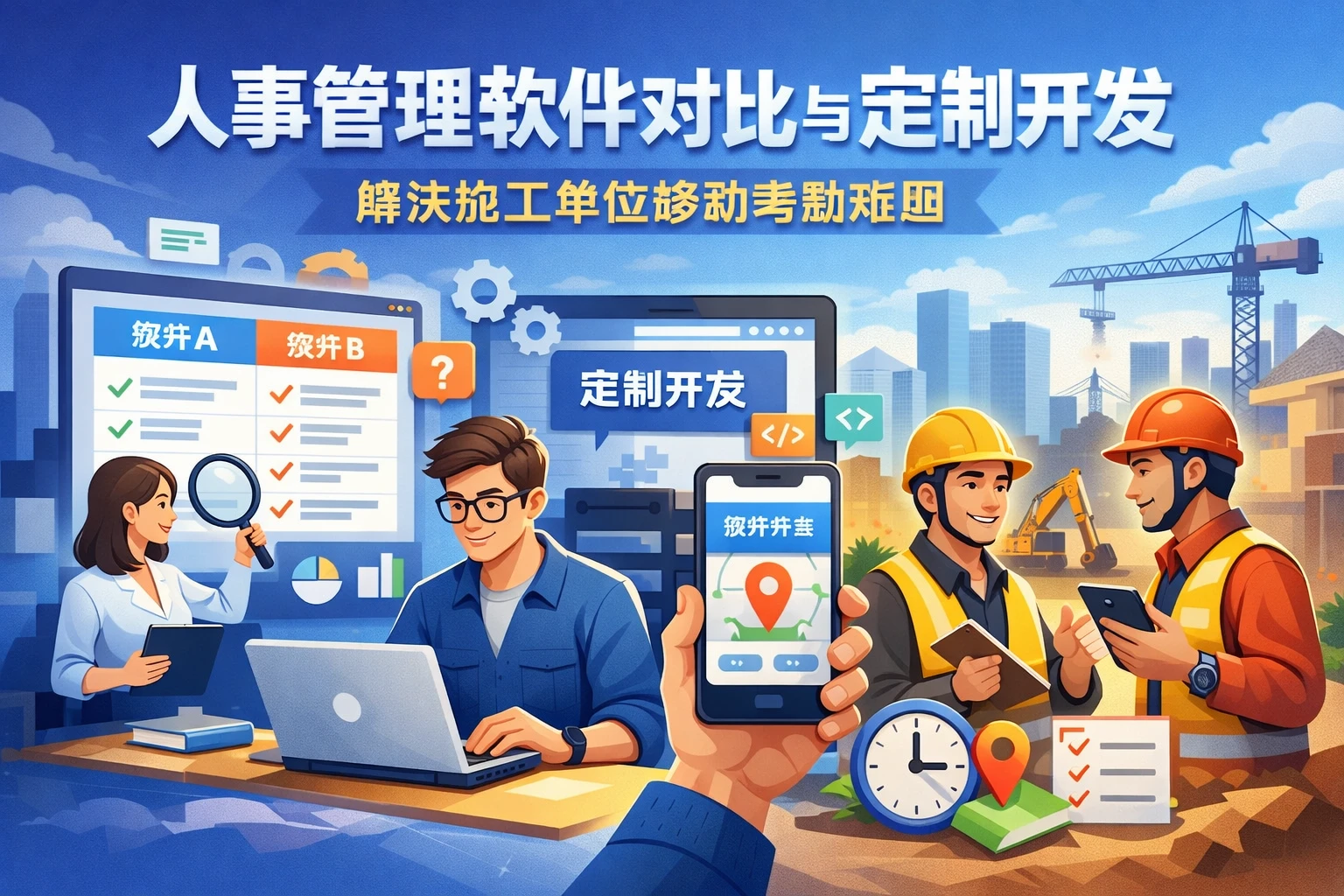 人事管理软件对比与定制开发：解决施工单位移动考勤难题