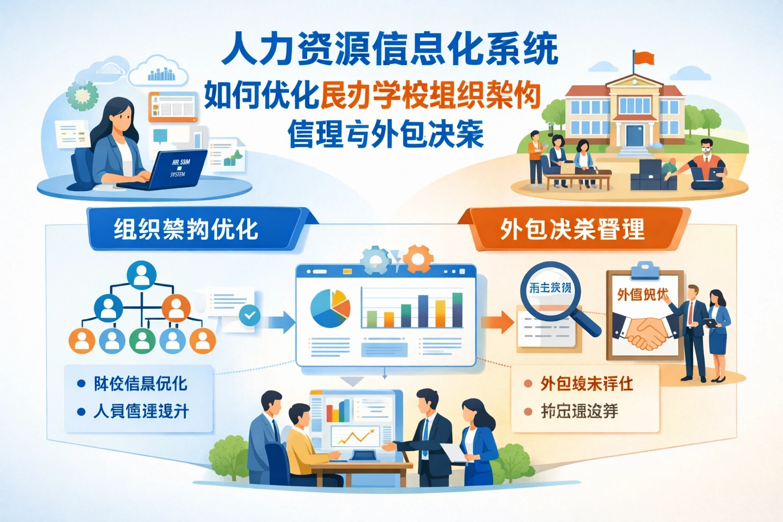 人力资源信息化系统如何优化民办学校组织架构管理与外包决策
